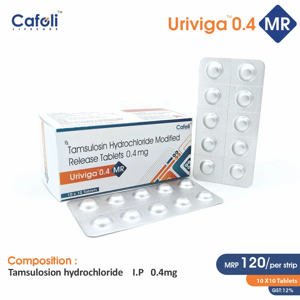 Tamsulosin (0.4mg) Tablet at the best price in PCD Pharma Franchise for Alpha-Blocker, Benign Prostatic Hyperplasia Treatment.